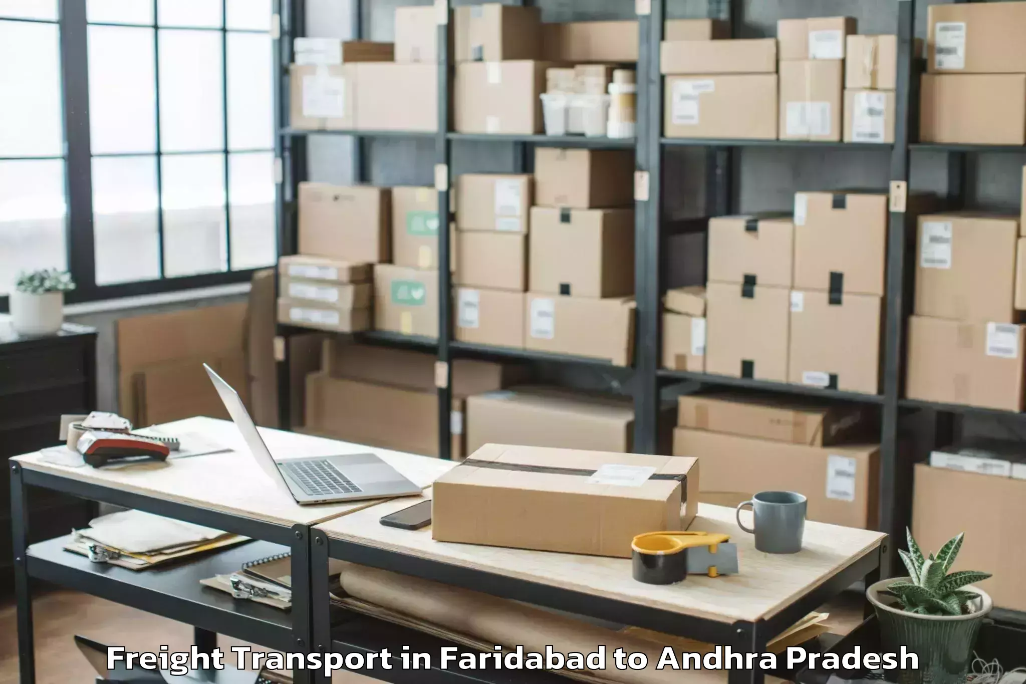 Affordable Faridabad to Laveru Freight Transport